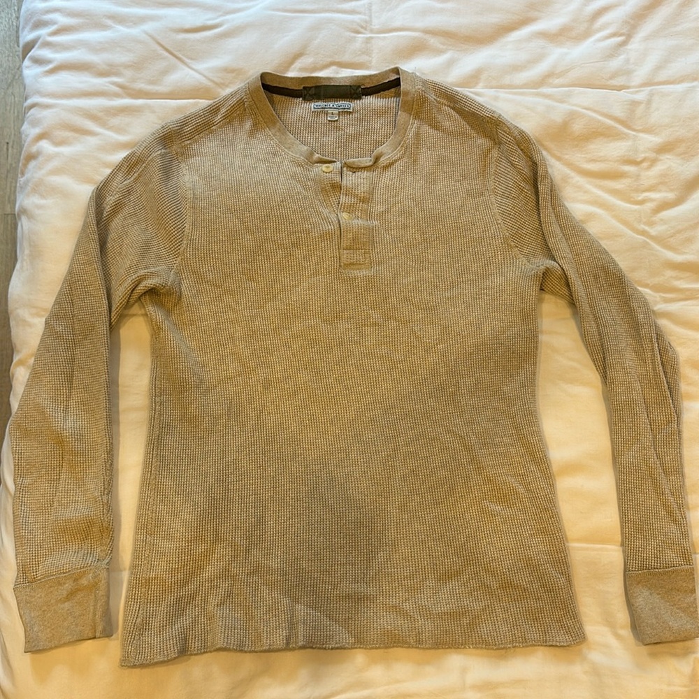 J Crew Waffle Knit Henley Shirt